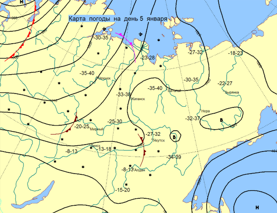 Карта погоды. Метеорологическая карта. Прогноз погоды карта. Климат Якутска.