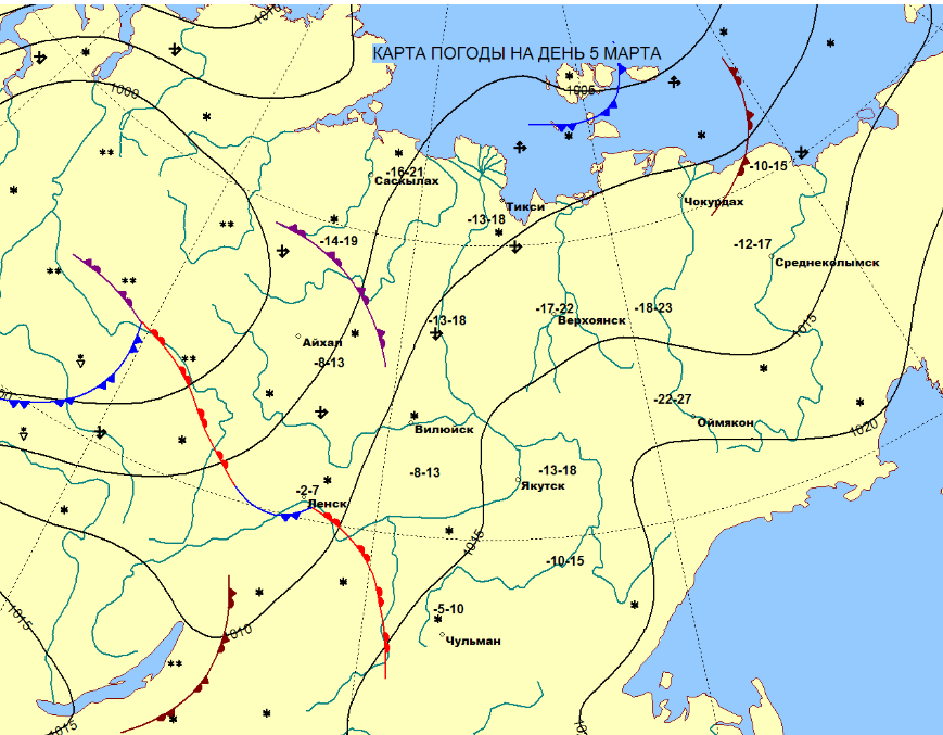 Карта погодных станций