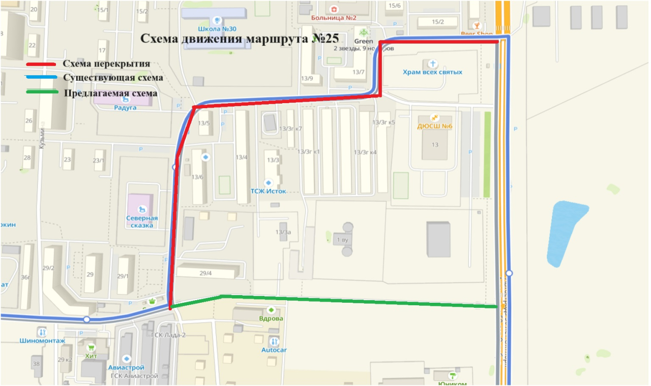 Схема движения маршрутного автобуса №25 изменена в Якутске